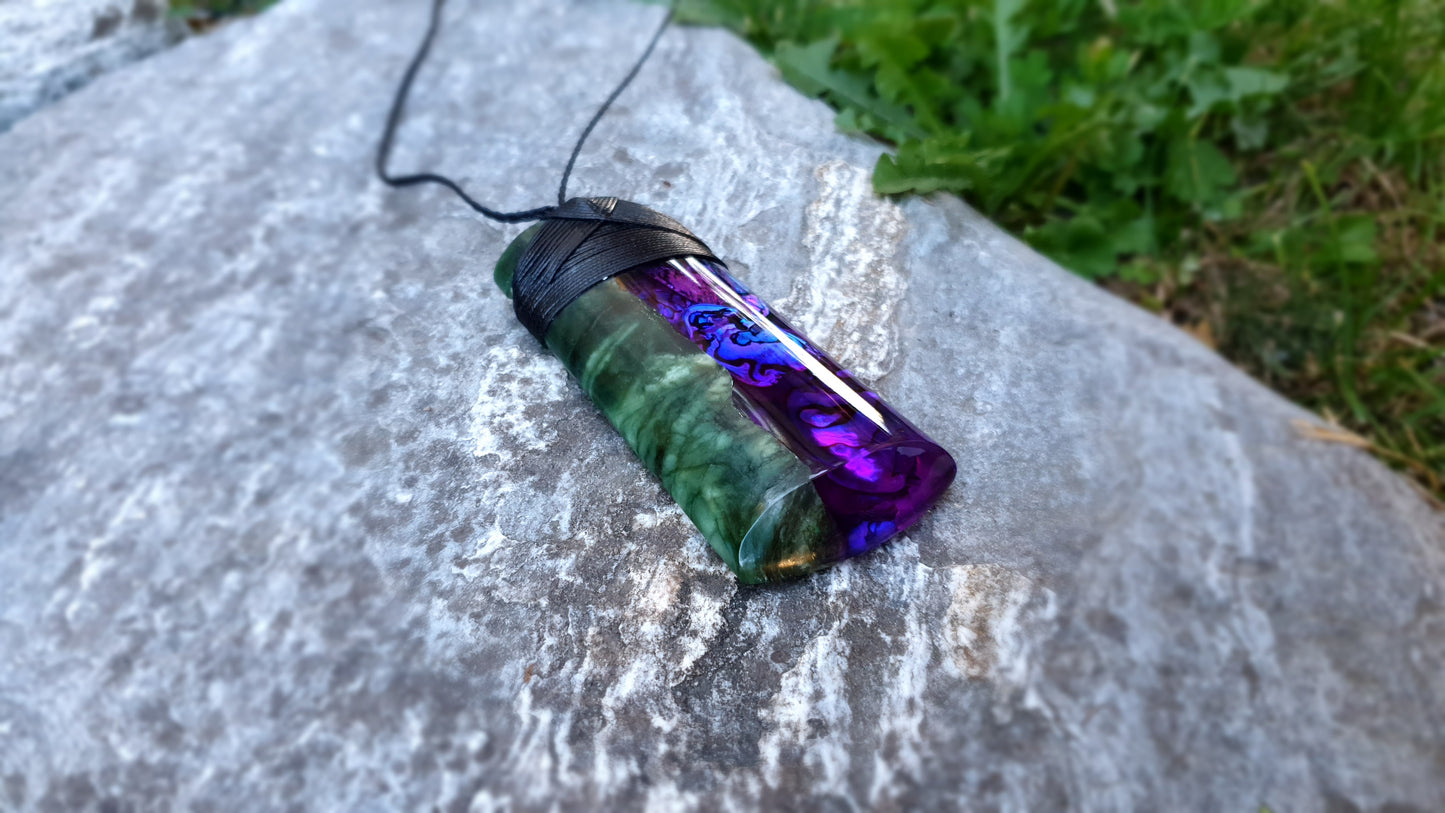 Extra Large Pounamu Paua and Epoxy Resin Toki