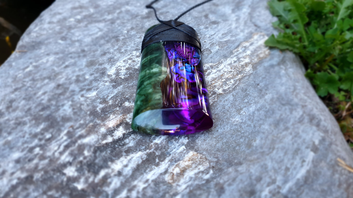 Extra Large Pounamu Paua and Epoxy Resin Toki