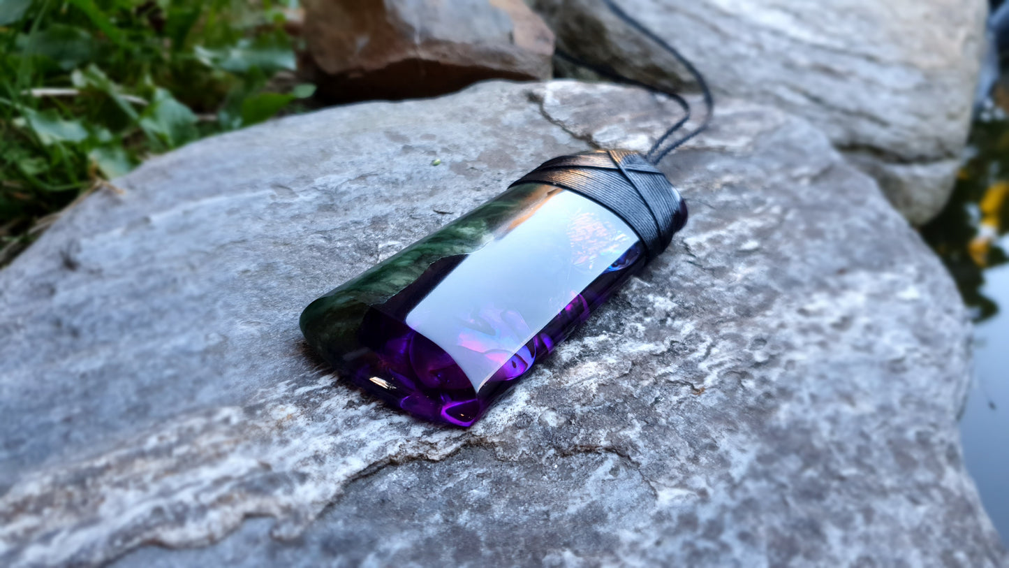 Extra Large Pounamu Paua and Epoxy Resin Toki