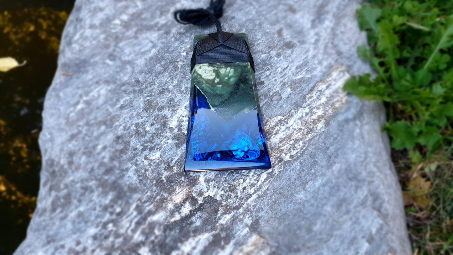 Extra Large Pounamu Paua and Epoxy Resin Toki