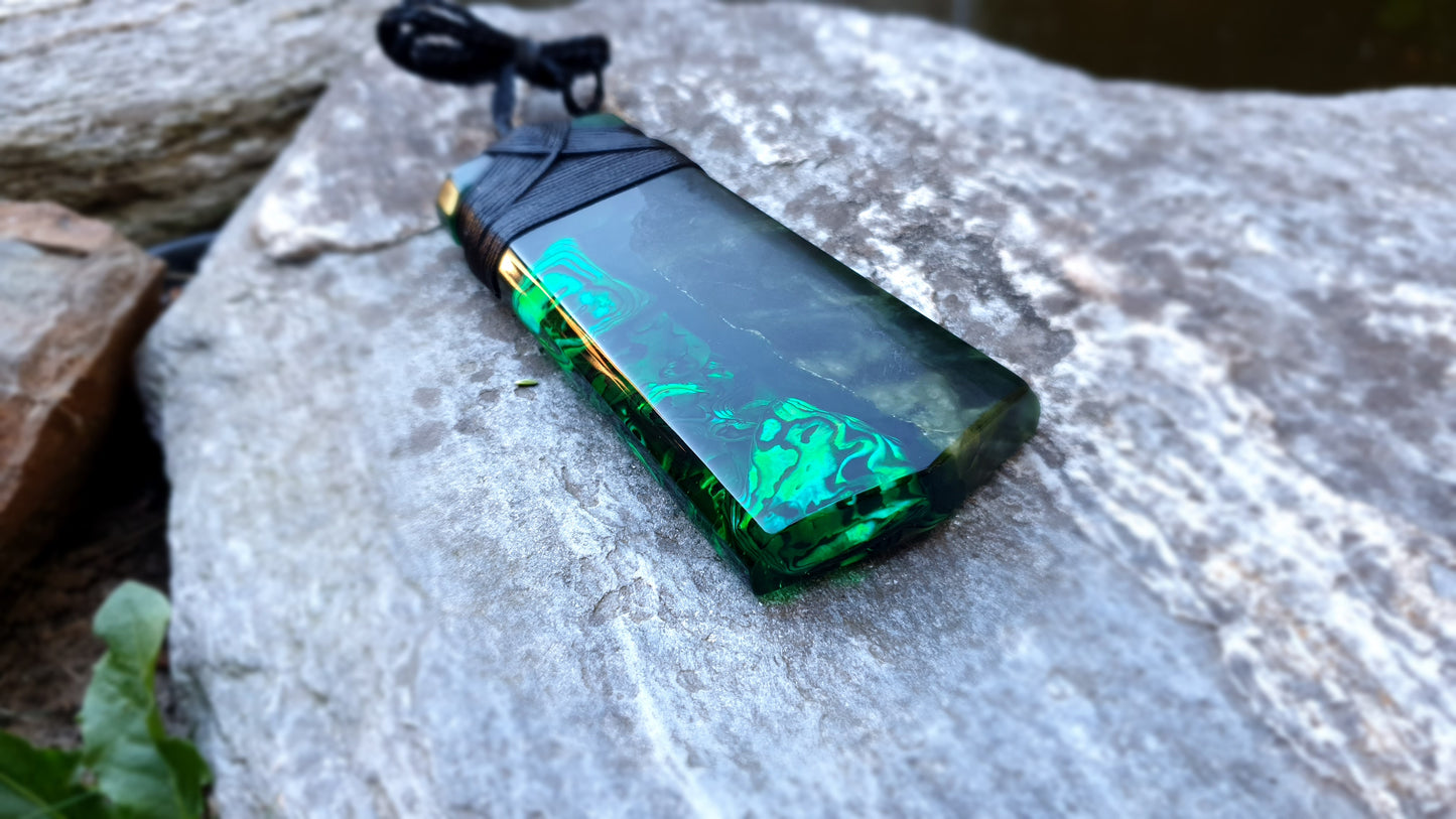 Extra Large Pounamu Paua and Epoxy Resin Toki