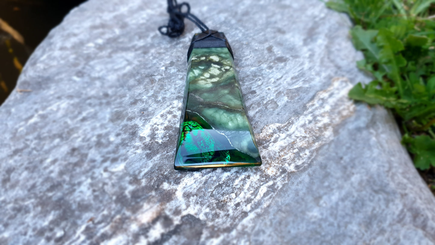 Extra Large Pounamu Paua and Epoxy Resin Toki